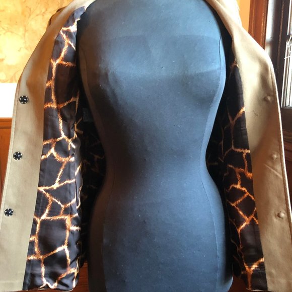 DOLCE & GABBANA Tan Cotton Single Breasted Blazer With Leopard Print Lining - Picture 7 of 12